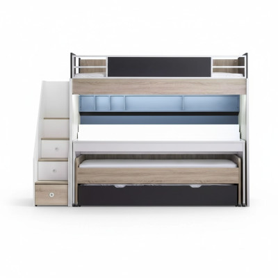 Luxury Bunk Bed Bed 3 Sleeping Places Multifunction Bed Wood Loft Bed Wood