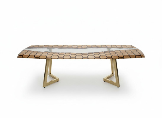 XXL dining room table dining table epoxy resin kitchen table large wood brown