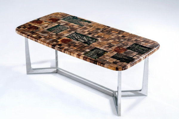 Kitchen Table Dining Table Epoxy Resin Dining Room Table 140 cm Wood Brown