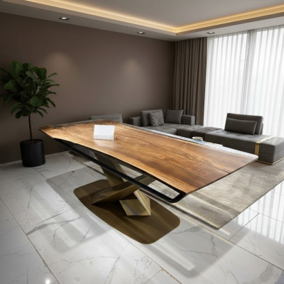 Dining room table conference tables dining table epoxy resin table wood brown