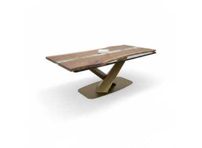Dining room table conference tables dining table epoxy resin table wood brown