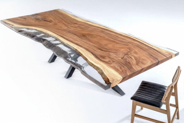 Dining room table conference tables dining table epoxy resin table wood brown