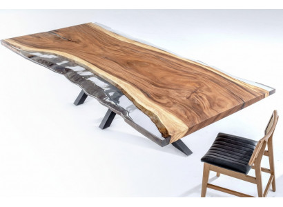 Dining room table conference tables dining table epoxy resin table wood brown