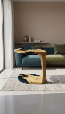 Side table coffee table coffee table epoxy resin brown living room design