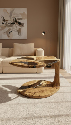 Coffee Table Side Table Coffee Table Epoxy Resin Brown Living Room Design