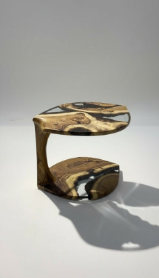 Coffee Table Side Table Coffee Table Epoxy Resin Brown Living Room Design