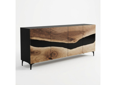 Epoxy Resin Sideboard Brown Living Room Wood Sideboard Modern