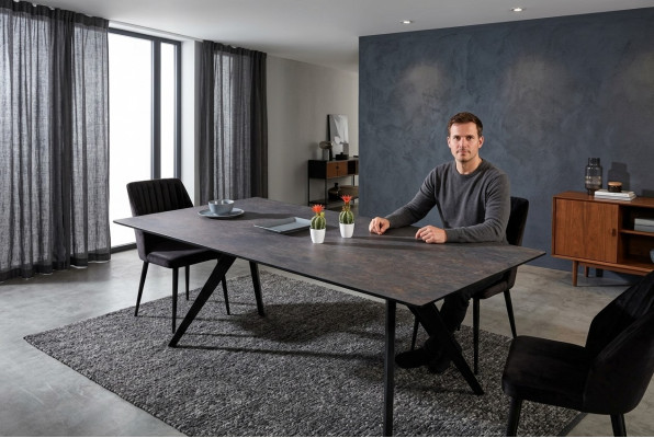 Extendable dining table kitchen table black wood table
