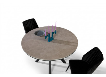 Round extendable dining table kitchen table wood gray tables
