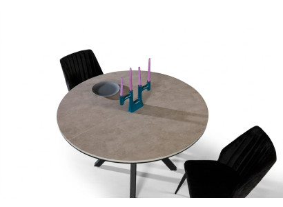 Round extendable dining table kitchen table wood gray tables