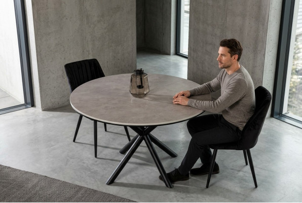 Dining room table round extendable dining table kitchen table wood gray tables