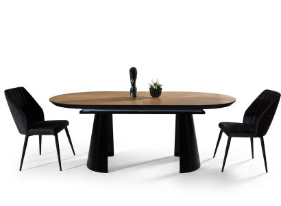 Dining room table oval dining table extendable kitchen table wood brown