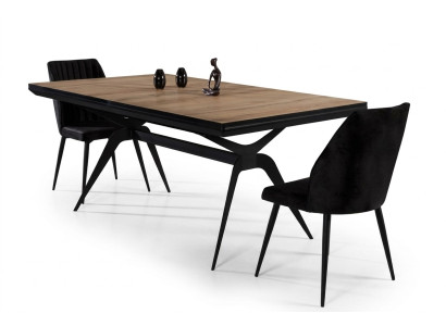 Luxury dining table, extendable design kitchen table, wood brown table