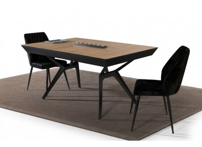 Kitchen table dining room table extendable design luxury wood brown table