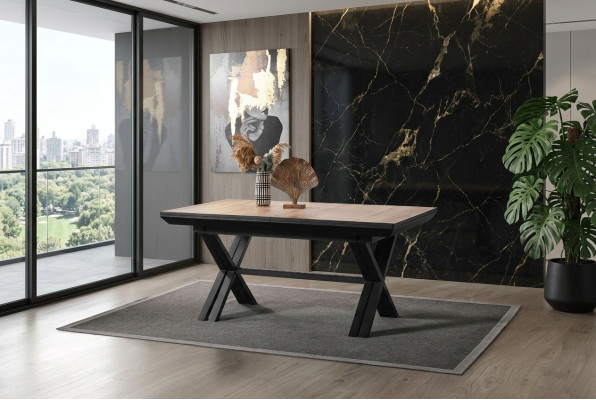 Large Table Conference Tables Dining Table Extendable Wood Brown XXL