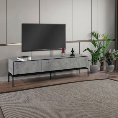 Sideboard RTV Lowboard Modern TV Stand Living Room Gray Wood Table