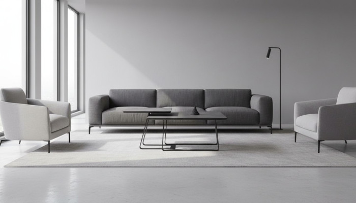 Group coffee table side table coffee table gray 2-piece set table wood
