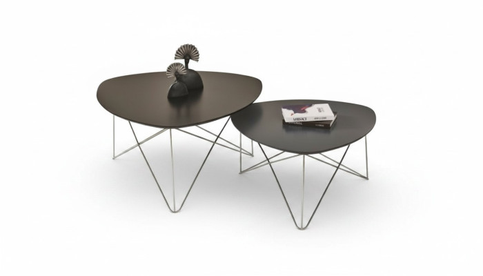Group coffee table side table coffee table gray 2-piece set table wood