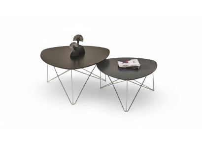 Group coffee table side table coffee table gray 2-piece set table wood