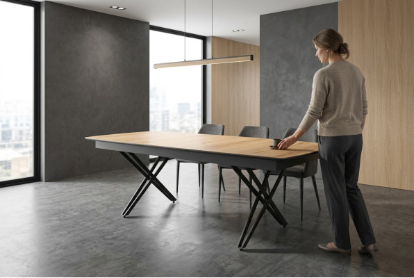 Design kitchen table dining room table extendable wood brown table furniture
