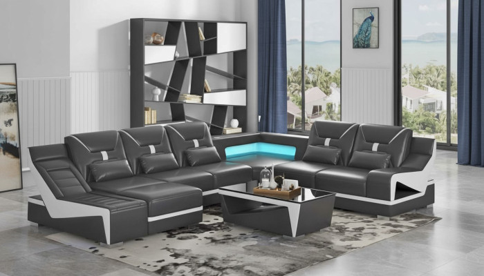 Sectional sofa U-shaped corner sofa designer sofa black corner suite