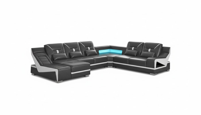 Sectional sofa U-shaped corner sofa designer sofa black corner suite