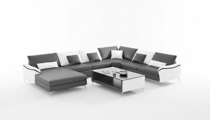Living area couches leather sofa corner sofa U shape black sofa large new