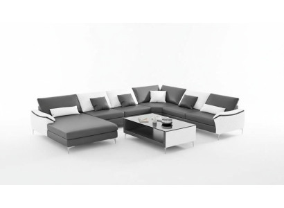 Living area couches leather sofa corner sofa U shape black sofa large new