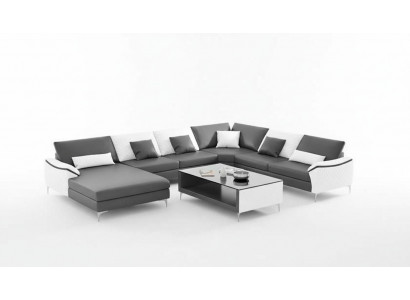 Living area couches leather sofa corner sofa U shape black sofa large new