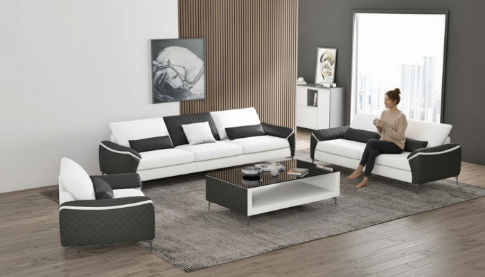 White sofa set couch set leather sofa complete living room