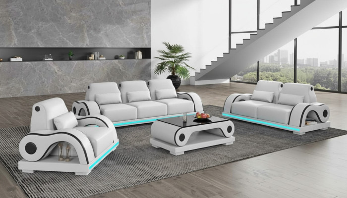 Couch set sofa set luxury complete white leather sofa couch modern sofa