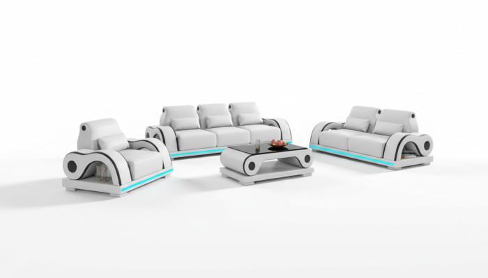 Couch set sofa set luxury complete white leather sofa couch modern sofa