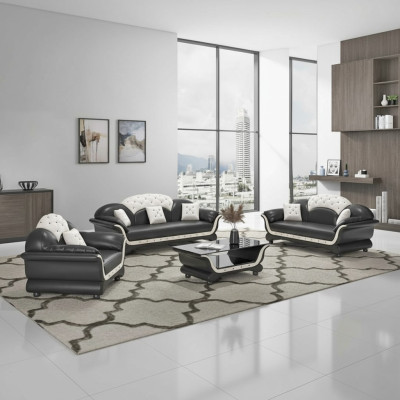 Sofa set Couch set Leather sofa Sofa Complete 3-piece Sofas Black