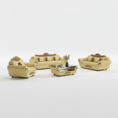 Couch set sofa set leather sofas sofa complete 3-piece sofas brown