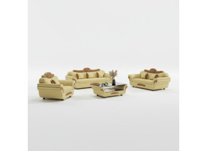 Couch set sofa set leather sofas sofa complete 3-piece sofas brown
