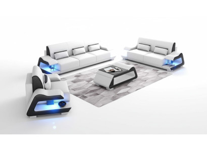 Couch set Sofa set Leather sofas Sofa Complete 3-piece White Set 3+2+1
