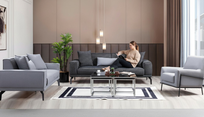 Gray sofa set complete couch set upholstered sofa fabric sofa sofa