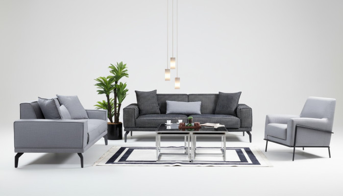 Gray sofa set complete couch set upholstered sofa fabric sofa sofa