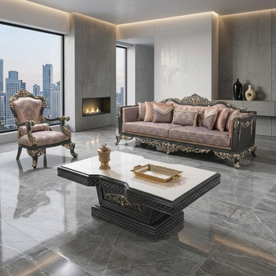 Coffee table living room table side table console gray wood table
