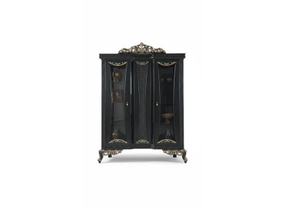 Display cabinet, showcase cabinet, cabinets, living room, glass, gray, wood, new.