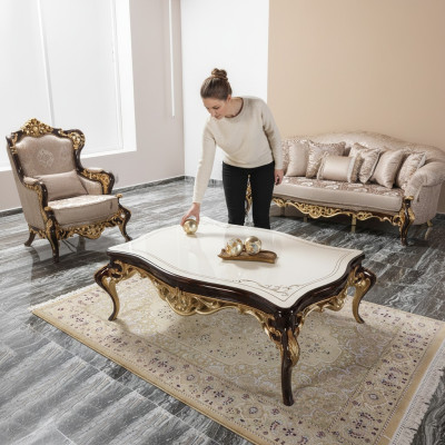Living room table, coffee table, side table, console, beige wood table