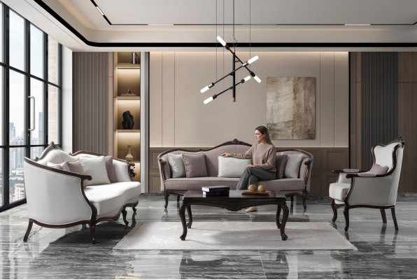 Three-seat sofa set armchair fabric sofa suite gray upholstered sofa couch