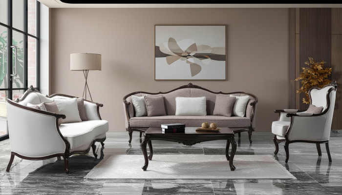 Three-seat sofa set armchair fabric sofa suite gray upholstered sofa couch