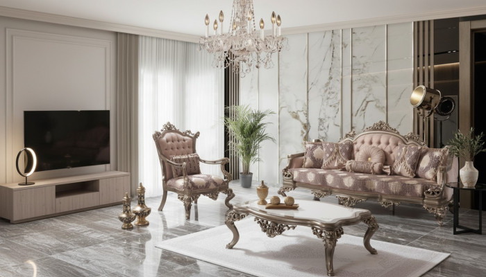 Couch Sofa Set Three-Seater Armchair Sofa Set Beige Upholstered Sofa