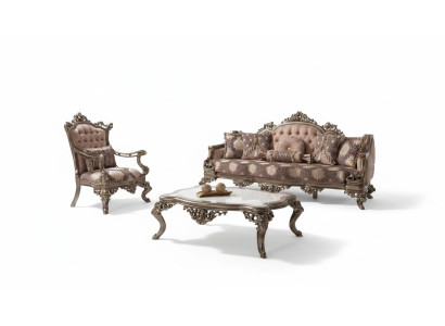Couch Sofa Set Three-Seater Armchair Sofa Set Beige Upholstered Sofa