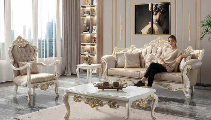 Fabric sofa upholstered sofa set sofa suite gray Chesterfield set sofa