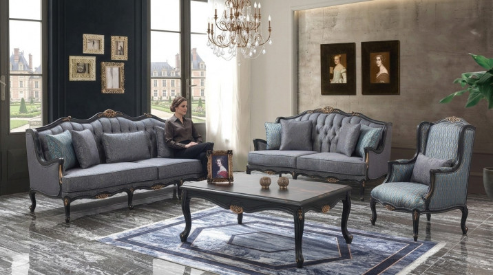 Sofa set couch fabric sofa upholstered sofa grey Chesterfield set