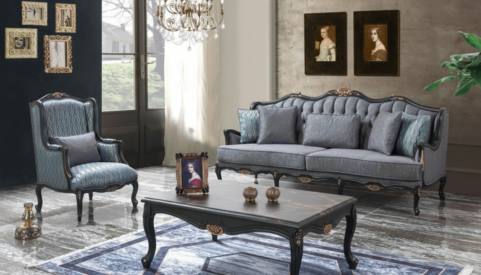 Sofa set couch fabric sofa upholstered sofa grey Chesterfield set