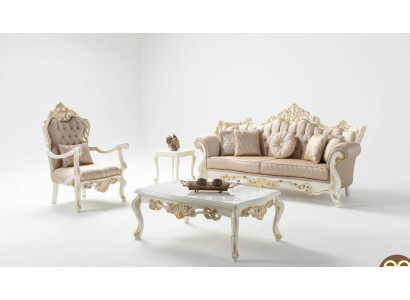 Luxury couch set upholstery sofa Chesterfield fabric sofa beige