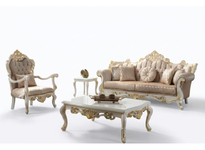 Couch set sofa upholstery Chesterfield luxury fabric sofa beige